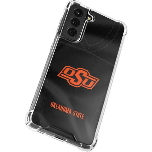 Oklahoma State University Black Jersey Galaxy S21 FE Clear Case